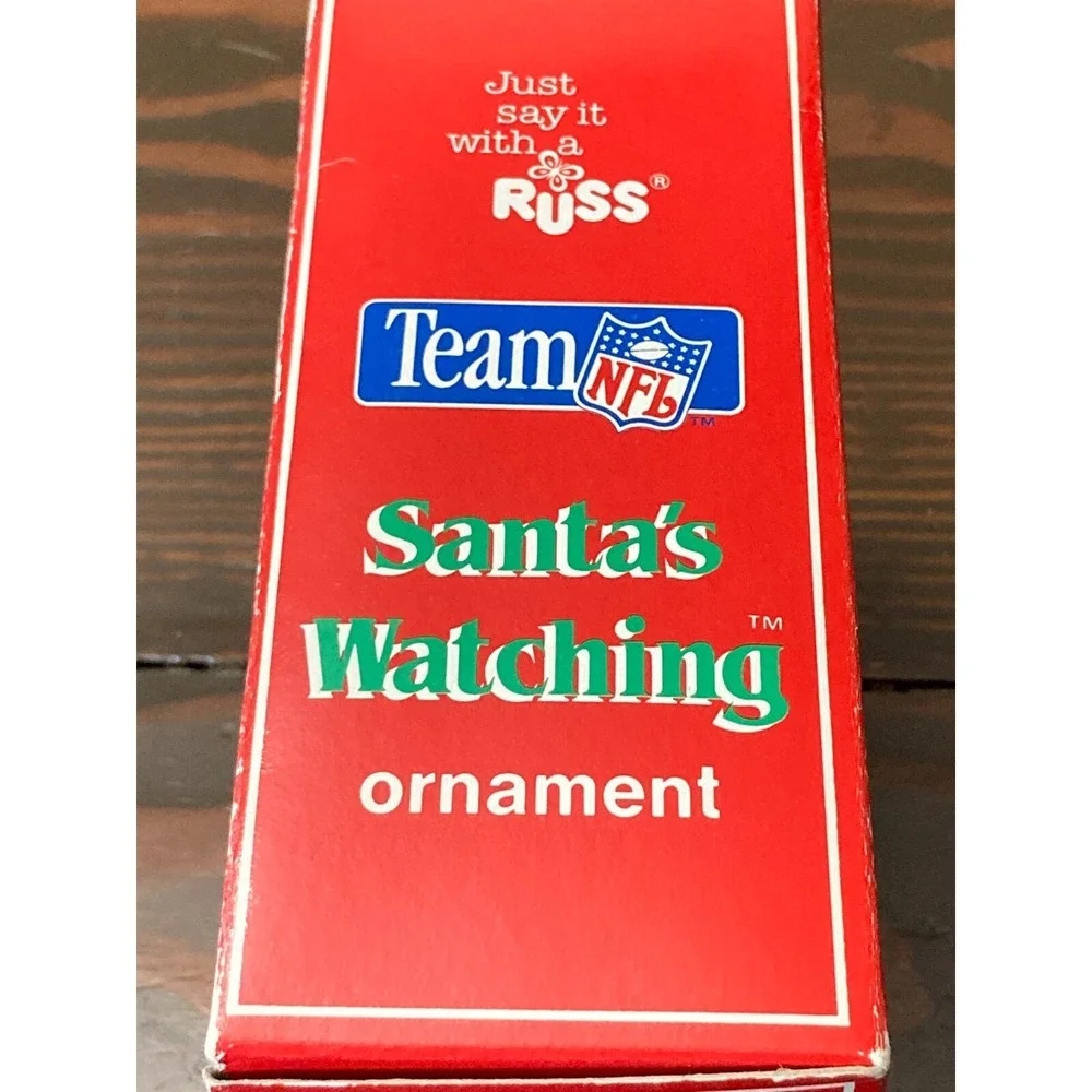 NFL New York Jets Santa's Watching Blimp Ornament in‎ Box Russ Christmas Green